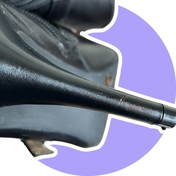 ANTONIO MELANI Taylan Womens Black Leather Sexy Heels Ankle Booties 8.5 Open Toe - Picture 12 of 14